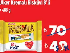 ÜLKER KREMALI BİSKÜVİ 8'Lİ fiyat ve kampanya bilgisi